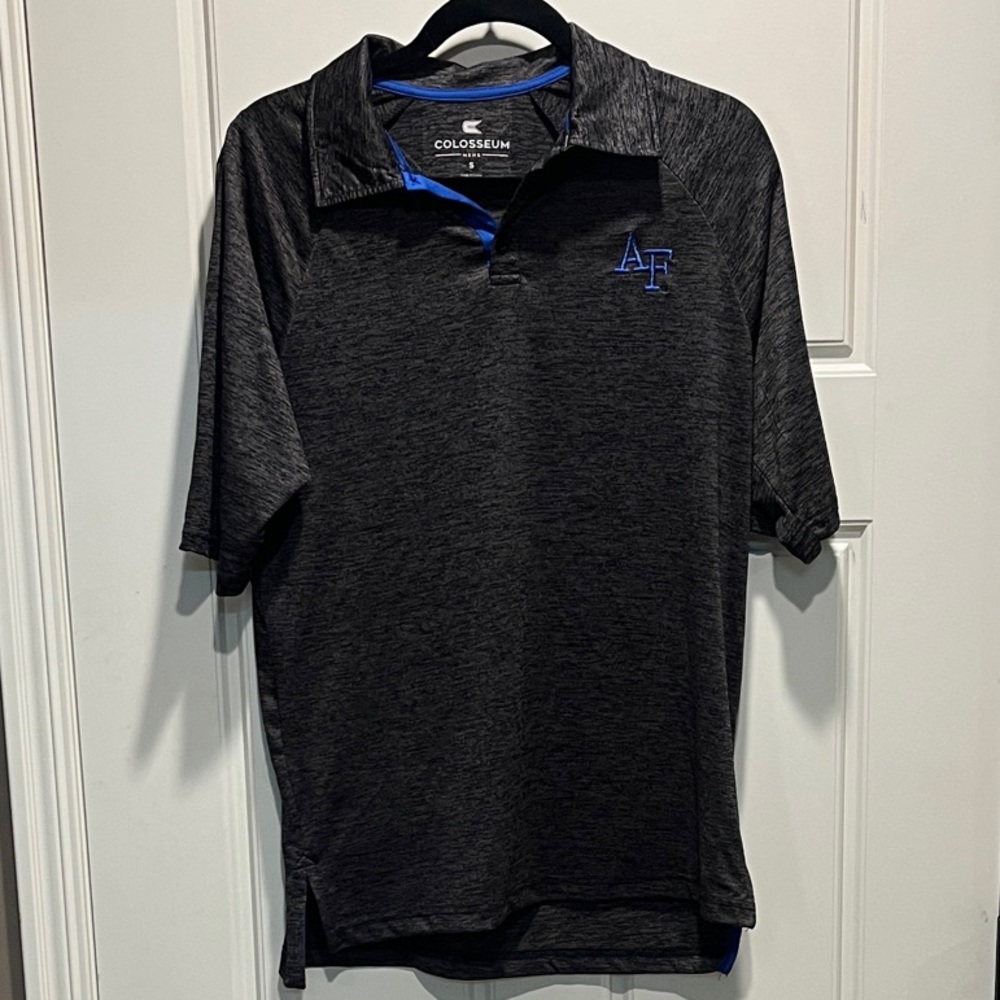 AF Charcoal Polo with Blue Logo